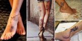 Женские татуировки на ноге