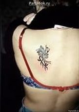 Девушка с татуировкой дракона качество